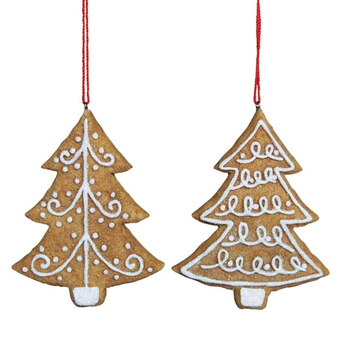 Gisela Graham - Gingerbread Holiday Tree Decoration x2